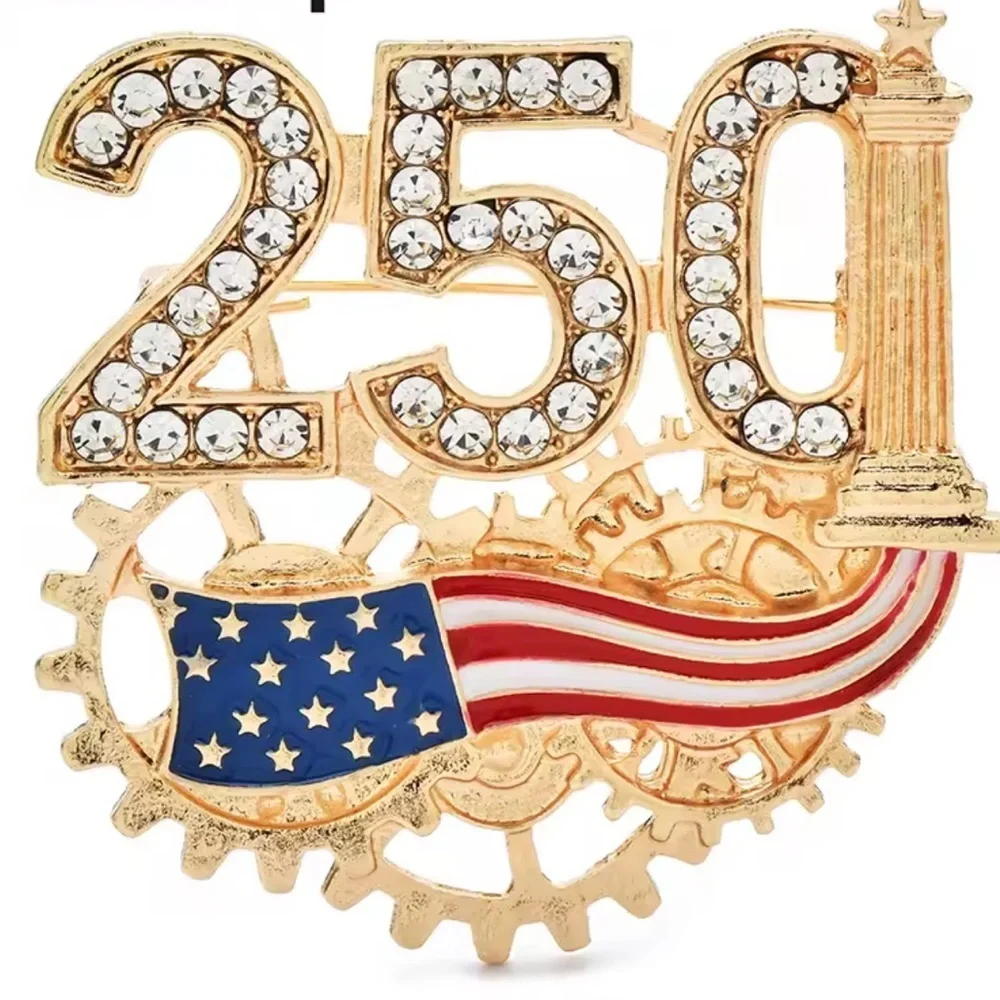USA 250 American Flag Brooch